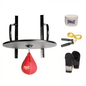 Soporte Pera Boxeo Everlast Speed Bag Kit Negro