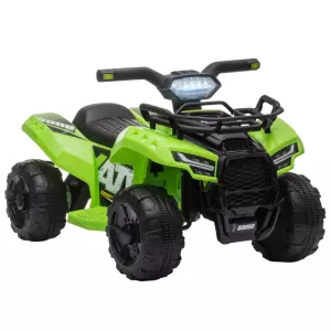 Quad Eléctrico para Niños de 18-36 Meses Vehículo Eléctrico a Batería 6V Infantil con Faros LED Velocidad de 2 km/h y Avance 66x44x42 cm Verde