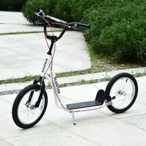 Patinete para Niños Mayores de 5 Años Altura Ajustable con Neumáticos Freno Blanco