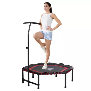 Trampolín Hexagonal Power Jump Gimnasio Manillar Regulable Rojo ?122x 122/130/138 PREGUNTAR STOCK