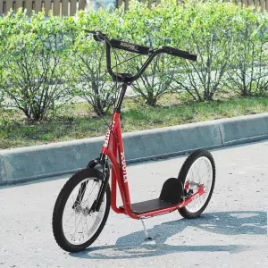 Patinete para Niños Mayores de 5 Años Altura Ajustable con Neumáticos Freno Rojo