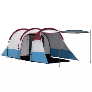 Tienda de Campaña para 2-3 Personas con 2 Habitaciones y Bolsa de Transporte Impermeable 420x200x150 cm Multicolor