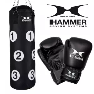 Set boxeo saco y guantes Finnlo Hammer Boxing