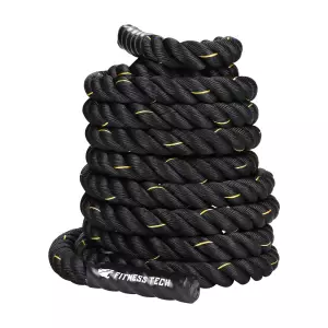 CUERDA COMBATE CROSSFIT 12M X 50MM NEGRO Y AMARILLO 13 KG