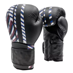 Guantes Boxeo Advantage Primeskin. Negro/Granate/Azul. 14oz