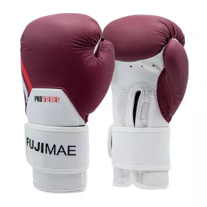 Guantes Boxeo ProSeries 2.0 Piel. Granate/Blanco. 16oz