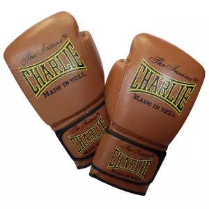 Guantes de Boxeo CHARLIE VINTAGE Piel Entrenamiento Muaythai Velcro