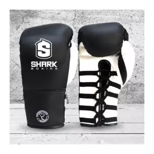Guantes de Boxeo SHARK BOXING DÉCADA Entrenamiento PRO CUERDAS BLANCO-NEGRO