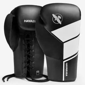 Hayabusa S4 Lace Up Boxing Gloves Negro CON CORDONES GUANTES DE BOXEO