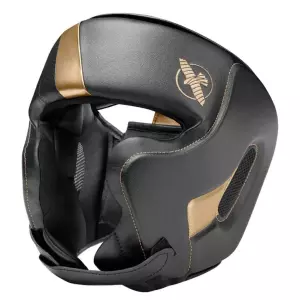 Hayabusa T3 Chinless Boxing Headguard Negro-Oro