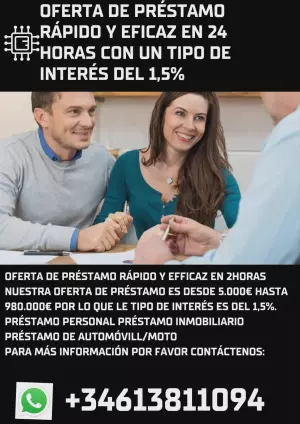 Oferta de préstamo rápida y eficiente