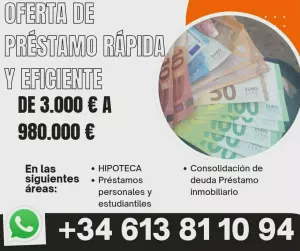 Oferta de préstamo rápida y eficiente