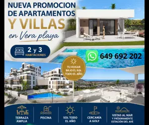 Nueva Promocion de apartamentos y villas en Vera Playa