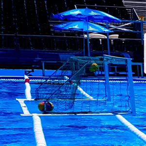 JUEGO PORTERÍAS WATER POLO OFICIAL (flotante) 316x112x155  aluminio