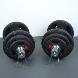 Kit de mancuernas olímpicas con discos hasta 41kg