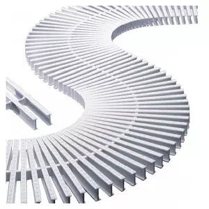 MODULO REJILLA TRANSVERSAL PARA CURVAS  ALTO 22mm x ANCHO 195 mm (45 ud = 1 mt.)