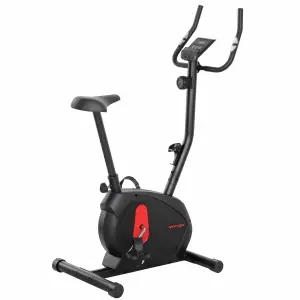 Bicicleta Estática con Resistencia Magnética Ajustable Sensor Pantalla LCD y Asiento Regulable 88x50,5x131,5 cm Negro