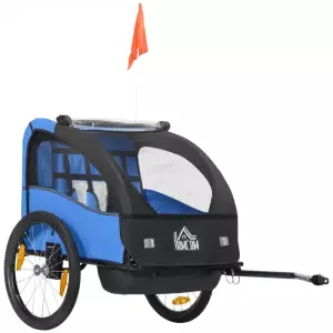 Remolque de Bicicleta para Niños +18 Meses con Cinturón de Seguridad Sistema de Amortiguador Azul/VERDE/ROJO 140x88x90 cm (LxANxAL) 40kg