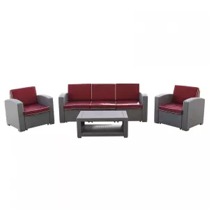 Conjunto De Jardín Chillvert Treviso Resina 1 Sofá + 2 Sillones + 1 Mesa Gris Claro KCH406