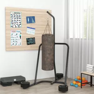 Soporte para Sacos de Boxeo con Marco de Acero Carga de 60 kg para Entrenamiento en Gimnasio Hogar Negro