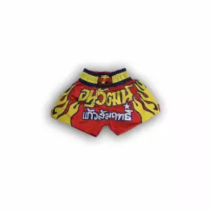 Pantalón Thai Boxing de saten rojo.
