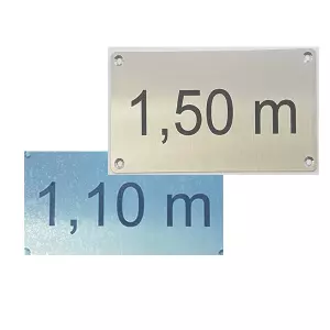 PLACA MARCACIÓN PROFUNDIDAD acero inoxidable piscinas