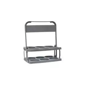 PORTABOTELLAS PVC BASICA  6UDS -GRIS