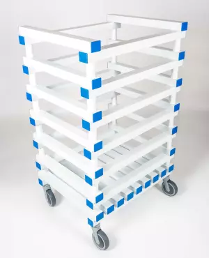 CARRO GUARDACHURROS RESINA TERMOPLÁSTICA. 75X60X140 CM.