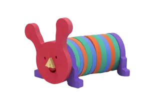 JUEGO GUSANO 1 CARA+10 BASES+2 PATAS+1 NARIZ+1 COLA. 40X28X30 CM. FLG-E.