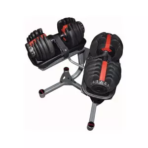 Set de mancuernas ajustables con base 2 a 24/4,5 a 41 kg DOS MANCUERNAS