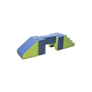 SET FIGURAS N 4 (ESCALERA, 2 ASIENTOS, RECTANGULO Y RAMPA) - 60 CM, AZUL/VERDE
