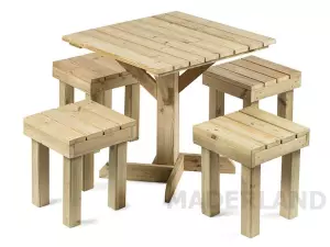 Set Teruel 80 x 80 x 75 cm PORTES GRATIS MESA Y CUATRO SILLAS