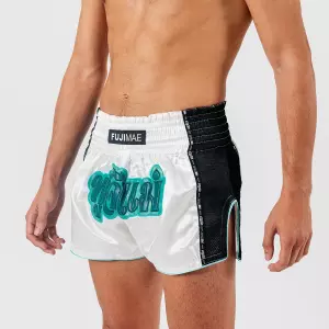 Shorts Thai ProWear. Blanco/Turquesa. M