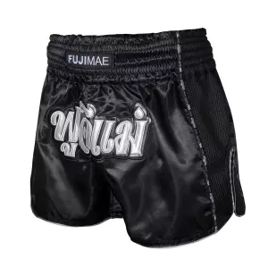 Shorts Thai ProWear. Negro/Plata. XL
