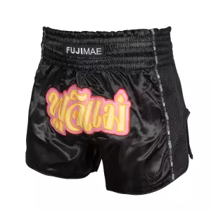 Shorts Thai ProWear. Negro/Rosa. XL