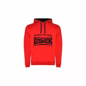 SUDADERA KICKBOXING ROJO/NEGRO