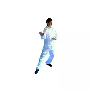 Traje de tai chi de satén blanco