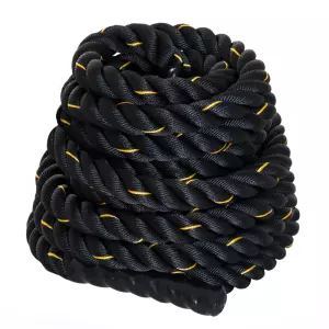 Cuerda de Batalla Ø38 mm Longitud 9 m Battle Rope Formación Battling Power Cuerda Ejercicio Fitness Deporte Crossfit Poliéster Ultra Resistente Negro