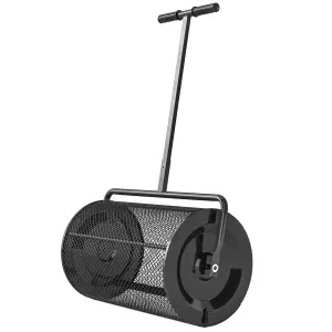Esparcidor de Compost con Cesto de 75L Mango Ajustable y Diseño Resistente para Jardinería y Césped 70x40x112 cm Negro