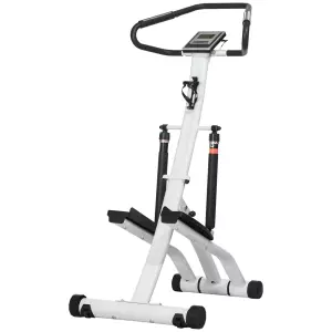 STEPPER con 12 niveles de resistencia, pantalla LCD, 2 ruedas, 80 cm x 61 cm x 134 cm, Blanco + Negro