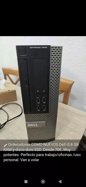 Ordenador Sobremesa Dell i5 8GB RAM Disco duro SSD
