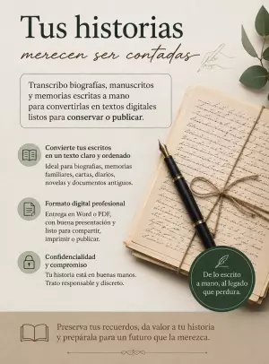 TRANSCRIBO TUS TRANSCRIPCIONES, MANUSCRITOS PARA LIBRO