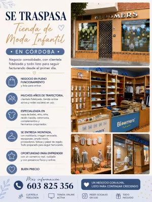 Traspaso Bloomers Moda Infantil en Córdoba | tienda física y online