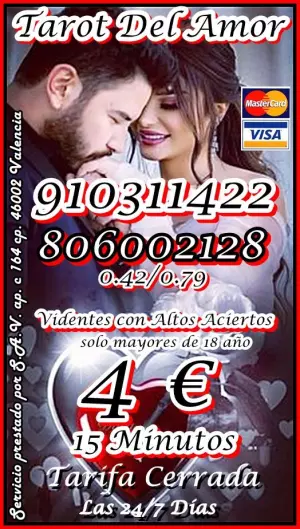 TAROT VISA DESDE 4€ / 15 MIN Llama ahora por Visa cerrada