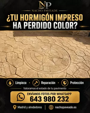 Hormigón impreso y reparación de pavimentos en Madrid