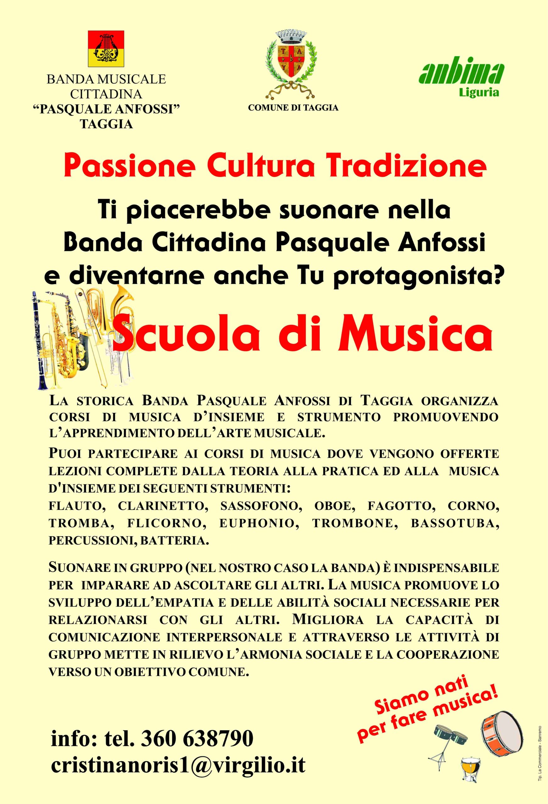 TAGGIA Banda  Pasquale Anfossi Corsi di Strumento
