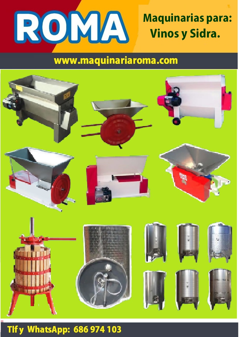 Maquinas para bodegas vino y sidra.