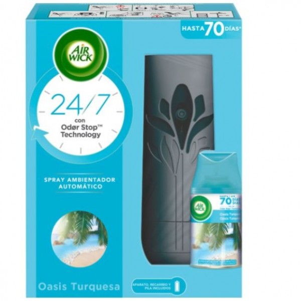 AMBIENTADOR AIR WICK FRESHMATIC KIT OASIS TURQUESA