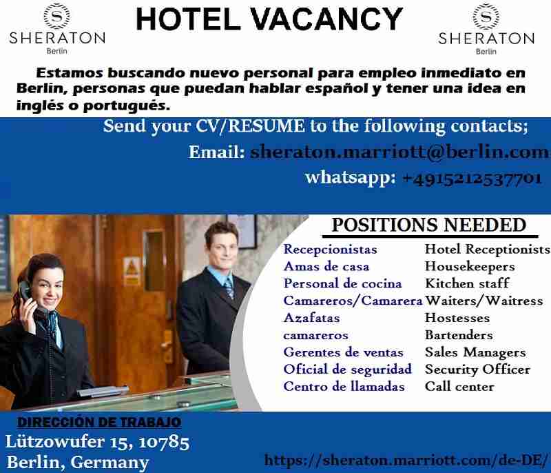 Se necesitan nuevos empleados para el hotel.