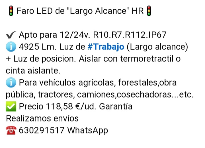 Faro Led de Largo Alcance HR